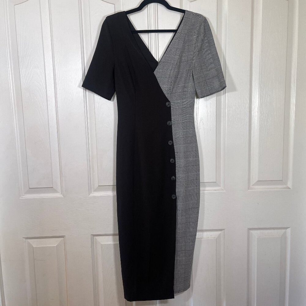 FAME & Partners Black & Plaid Everly Dress SIze 2 Pinup